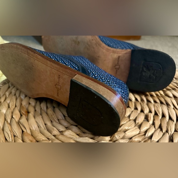 Stacy Adams Mens Leather Dress Shoes in textured Blue color. Size 9 - Picture 4 of 12